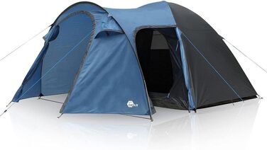 Намет Cetona 4 особи 170 см Купольний намет Вітальня Бічний вхід Висота над головою Водонепроникний 3000 мм Синій сірий