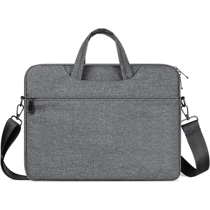 Сумка для ноутбука з плечовим ременем для ноутбуків розміром 39,6 - 40,6 см (15,6 - 16 дюймів), плюшева, м'яка, темно-сіра