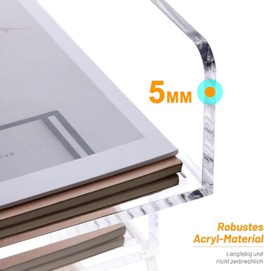 Лоток для листів SANRUI з 2 частин формату A4, що штабелюється, альбомний формат, виготовлений з акрилу, міцний органайзер для столу для офісу та дому, сучасні відділення для зберігання, прозорий кошик для зберігання 31,5 x 22,5 x 13,5 см 31,5 x 22,2 x 13