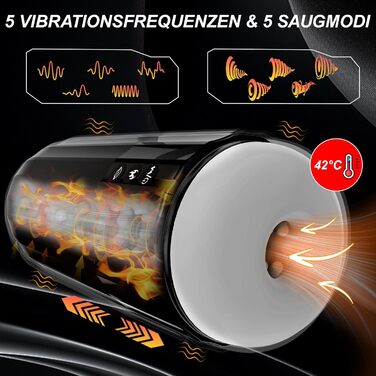 Електричний мастурбатор Man Cup з 5 вібраторами 5 рівнів смоктання 45C Функція підігріву Мастурбатор Кишеня Кицька Мастурбатори для пеніса Мастурбатори для чоловіків Вагіна Кицька Секс іграшки для чоловіків Чорний