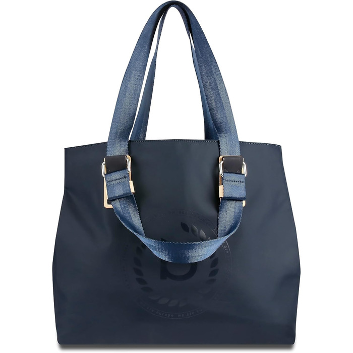 Жіноча сумка для шопінгу нейлонова з кишенею RFID, 39 x 17 x 34 см, синя