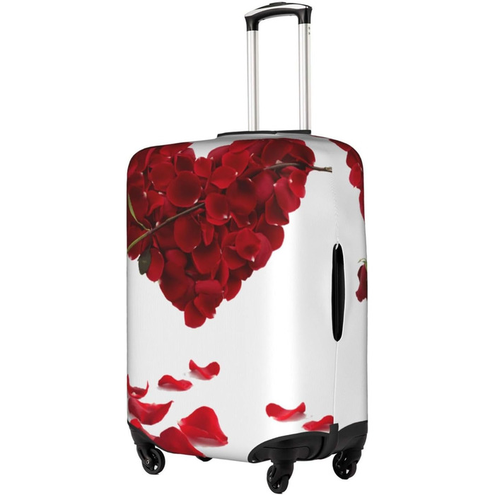 Чохол для валізи JCAKES у формі серця з квітковим візерунком, захисний чохол, захист багажу, можливість персоналізації, білий, розмір 90