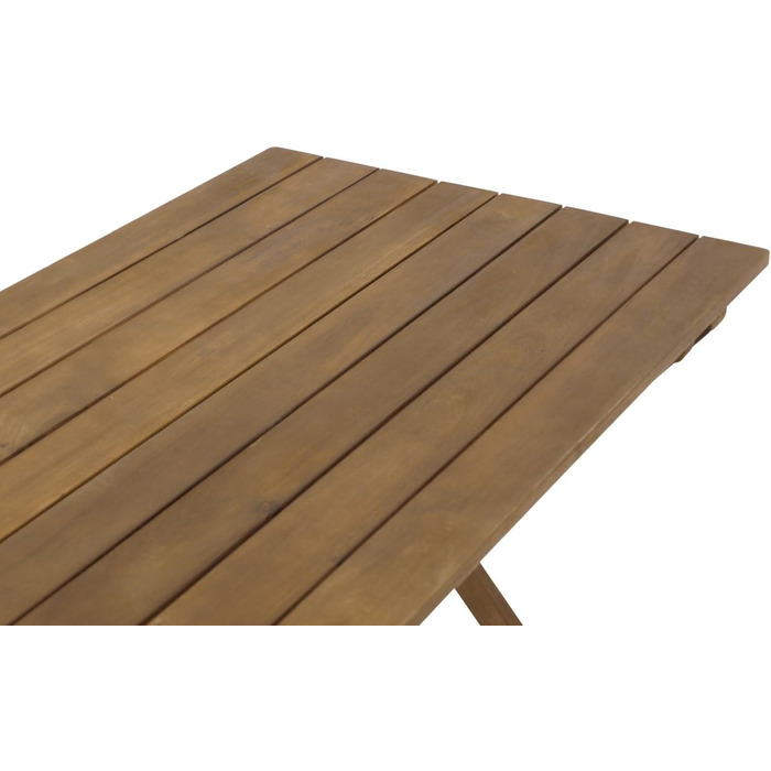 Складаний садовий стіл DEGAMO Bahia 90x60 см, коричневий колір акації, олійний, для вулиці, сертифікований FSC