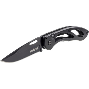 Ніж для відпочинку зі складним гладким лезом I 4288000 I Універсальний ніж для відпочинку для хобі та кемпінгу, чорний прямий клин