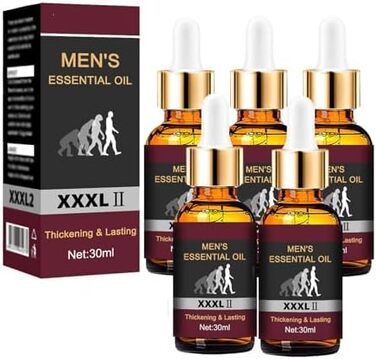 Збільшення пеніса XXXL з ефірною олією для чоловіків - 30 мл, покращена ерекція, потовщення та ріст (5 шт.)