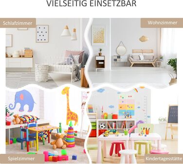 Дитяча книжкова полиця HOMCOM, Дитяча полиця з шухлядою, 3 полиці та 2 відкриті відділення, Полиця для зберігання для дитячої кімнати, Ігрової кімнати, Біла, 60 x 29,9 x 90 см