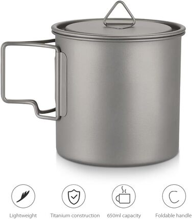 Ультралегка кружка зі складною ручкою. Портативна чашка для води, призначена для кемпінгу, пікніка. Легка та стійка до корозії, підходить для кемпінгу, походів, трекінгу та домашнього використання.