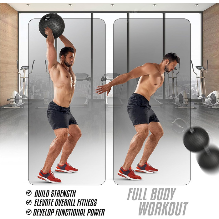 Медичні м&39ячі Yes4All для ударів по м&39ячу - 4,5 кг, 6,8 кг, 9 кг, 11,3 кг, 13,6 кг, 18 кг - бігова поверхня чорного, синього, бірюзового, помаранчевого та глянцевого кольорів для сили, потужності та тренувань 4,5 кг чорного кольору