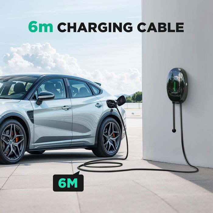 Настінне кріплення зарядного пристрою WISSENERGY EV з однофазною домашньою зарядною станцією Wallbox на 7 кВт типу 2, 32А, зарядни