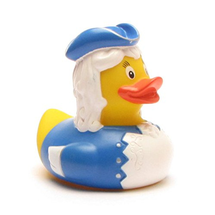 Гумова качечка Funkenmariechen I Писклива качечка IL 8 см I в комплекті брелок зі скрипучою качечкою I Подарунок для танцюючих маж