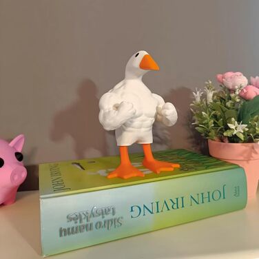Кумедна статуя качки зі смоли, фігурка качки Duck You Buff Duck, качка скульптура деко ремесла подарунок для прикраси будинку (2 шт.)