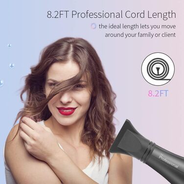Фен Faszin Hair Dryer Ion Professional Професійний фен для волосся - надшвидкий фен з термостійкою технологією Triple-L Plus, з 4