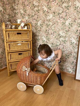 Плетені коляски для ляльок з постільною білизною ідеальна ідея для подарунка плетені коляски для ляльок красива іграшка з лози пле