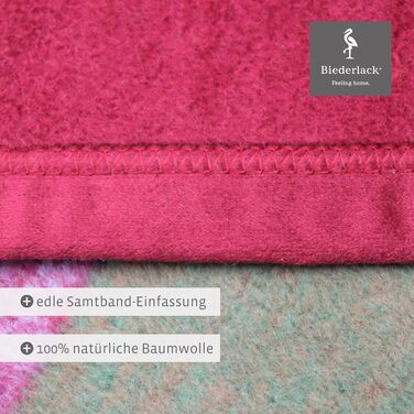 Пухнаста флісова ковдра biederlack з чистої бавовни в клітинку Зроблено в Німеччині ko-Tex, зроблено в зеленому кольорі Барвиста картата ковдра зі 100 бавовни Ковдра для дивана 150x200 см Вироблено за принципами сталого розвитку