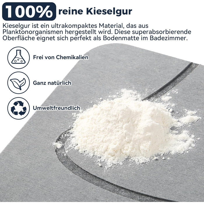 Килимок для ванни з діатомової землі, нековзний, килимок для душу, килимок для ванної, швидковисихаючий, килимок для підлоги зі 100 натурального каменю, килимок для ванної 60x39 см, суперпоглинаючий, килимок для ванної кімнати, килимок для ванної кімнати,