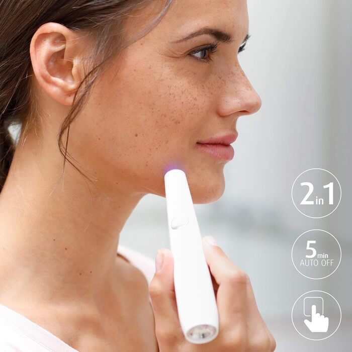 Ручка проти прищів medisana DC 300, світлодіодна терапія, лікування прищів, лікування плям, запалень, плям і вугрів, для всіх типів шкіри