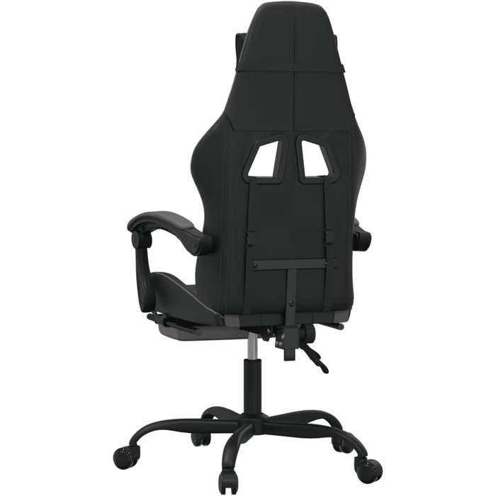 Ігрове крісло з підставкою для ніг, крісло для ПК, ігрове крісло, крісло для геймерів, крісла для домашнього офісу, крісла для ігор, комп&39ютерне крісло, крісло для Playstation, обертове, чорно-сіра штучна шкіра