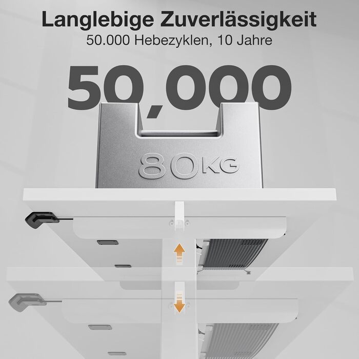Стіл з регульованою висотою 120x60 см, електричний з функцією пам&39яті, комп&39ютерний стіл з можливістю сидіти та стояти. Організатор кабелів та гачки, регульований стіл стоячи для офісу та дому білий 120 см