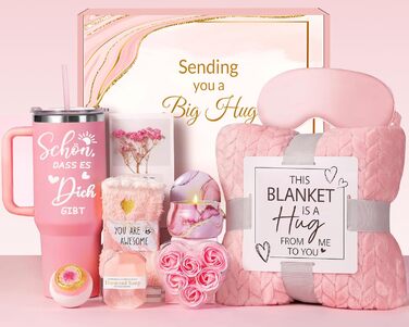 Подарунки для жінок, подарунковий набір для найкращої подруги, м&39які подарунки-ковдри для дівчини, мами, бабусі, сестри, дружини з винним келихом з нержавіючої сталі об&39ємом 40 унцій як подарунок на Різдво чи день народження, чудово, що ти існуєш