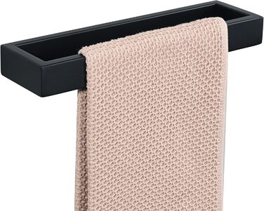 Тримач для рушників SAYAYO Чорний тримач для рушників для ванної кімнати Тримач для рушників для гостей Настінний тримач для рушників з нержавіючої сталі для ванної та кухні 26 см