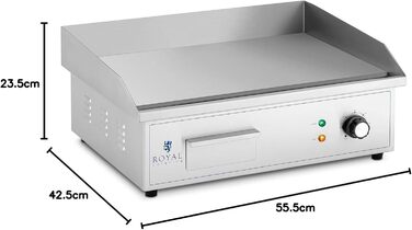 Електрична плита для гриля Royal Catering RCPG42-S 530 x 350 мм гладка 3,000 Вт Сковорода Сковорода електрична