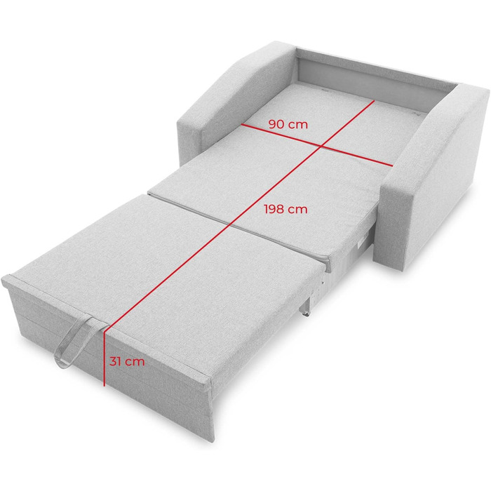 Крісло Sofini Vertico 90 - розкладне крісло з функцією сну - для вітальні, спальні або дитячої кімнати, крісло-ліжко (Malmo New 79)