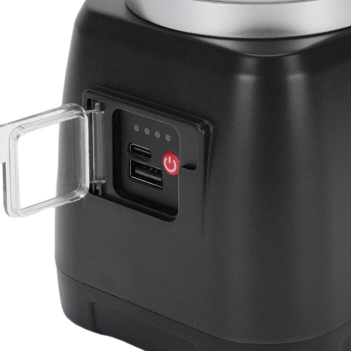 Ліхтар для кемпінгу з ручним керуванням ємністю 6000 мАг, водонепроникний, акумуляторний, подвійний світлодіодний ліхтар IPX7, портативний зарядний пристрій, 22 години роботи, аварійне освітлення для кемпінгу, (ЧОРНИЙ) Чорний