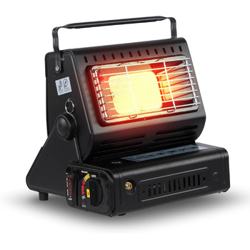 Портативний газовий обігрівач та газова плита ZMC 2-в-1 з підключенням для зрідженого газу, кемпінговий обігрівач 1,3 кВт