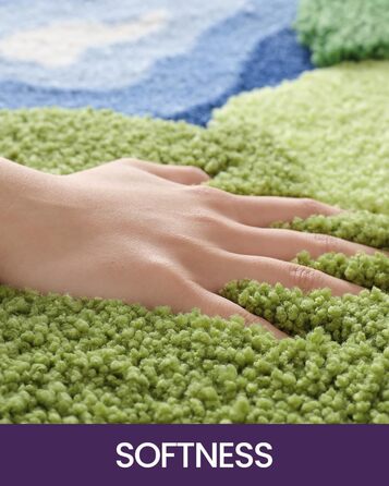 Килимок для ванної DEXI Moss, Ультратовстий, М&39який, Зелений, Нековзний, Миється, Килимок для ванної, Водопоглинаючий, Мікрофібра, Килимки для душу, Раковини, Спальні, 51 x 81 см, Мохово-зелений 51 x 81 см (Овал) Зелений мох