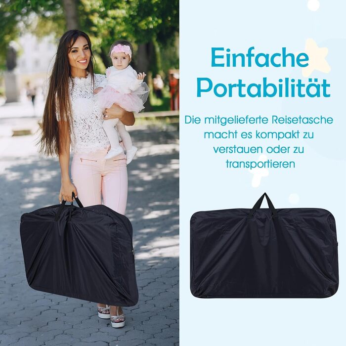 Дитяче ліжечко COSTWAY 3-в-1 з москітною сіткою, дорожнє ліжечко для дитини з матрацом, 7-позиційне регульоване по висоті дитяче ліжечко з сумкою для перенесення, кошик для зберігання, колиска для дитини до 9 місяців (сірий)