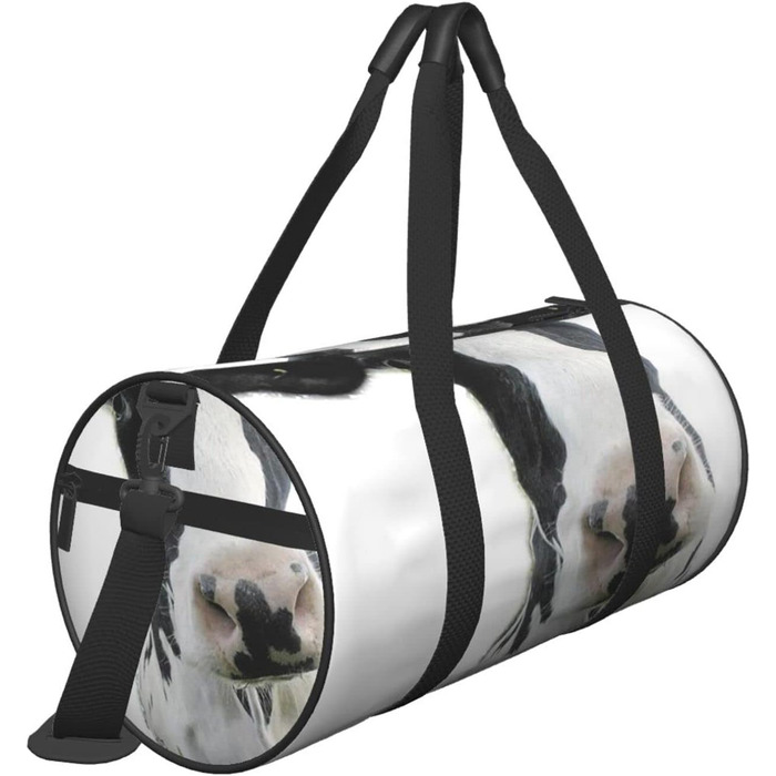 Дорожня сумка з кумедним принтом корівки, чорно-біла, спортивна сумка для чоловіків та жінок, сумка-мішок, спортивна сумка