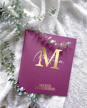 Персоналізована папка для дитячих табелів успішності з іменем Папка для початкових документів для дівчаток та хлопчиків Лляна папка для табелів успішності для організації сертифікатів (ягідна)