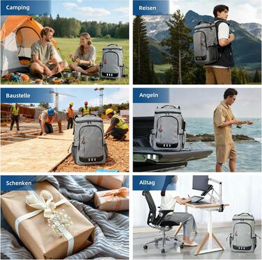 Рюкзак-холодильник для кемпінгу, місткість 24 літри, ізольований рюкзак для пікніка, водонепроникний рюкзак-холодильник, герметична портативна м&39яка сумка-холодильник для пляжу, подорожей, пікніка, сірий