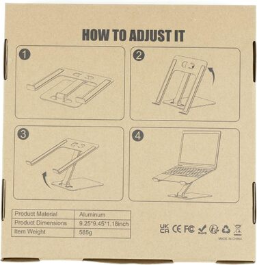 Підставка для ноутбука Babacom з регульованою висотою, складна підставка для ноутбука з алюмінієвого сплаву Ергономічна вентильова