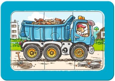 Дитячий пазл Ravensburger - 06573 Екскаватор, трактор і самоскид - Мій перший пазл 3х6 елементів - Пазл для дітей від 2,5 років