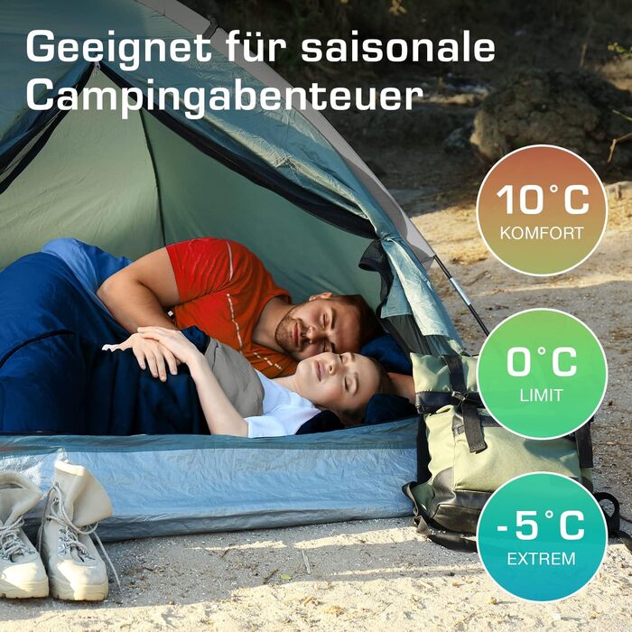 Теплий спальний мішок-мумія Active Era Professional 300, 300 г/м, двошаровий наповнювач, 3-4 сезони, для кемпінгу, походів, активного відпочинку на природі (синій), синій спальний мішок-мумія з двоспальним ліжком