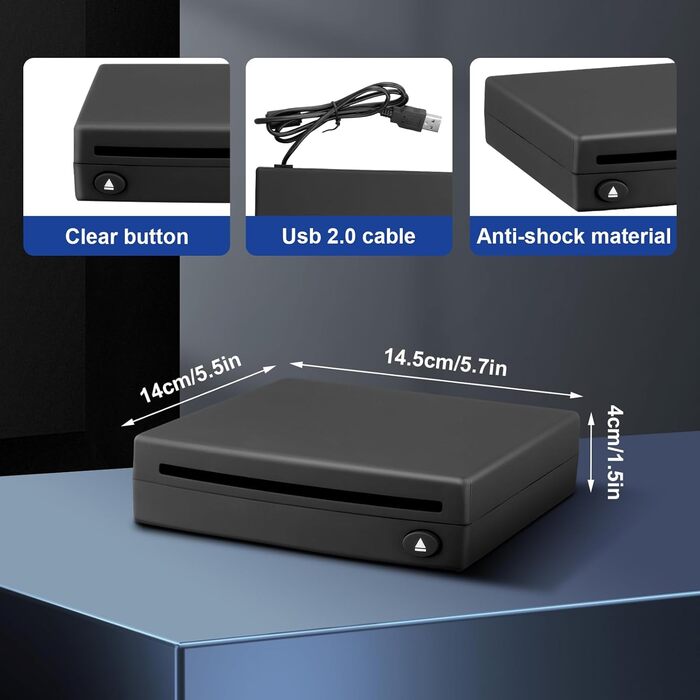 Інтерфейс USB 2.0 Автомобільний стереопрогравач CD/DVD Dish Box Зовнішня стереосистема, Автомобільне радіо CD/DVD програвач Зовнішній для Android Стереоінтерфейс USB Порт для автомобіля Home