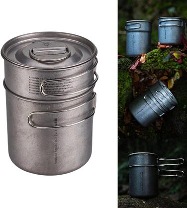 Набір посуду для кемпінгу на свіжому повітрі, горщики для пікніка зі складними ручками, горщики з нержавіючої сталі, аксесуари для кемпінгу, набір міцних горщиків для пікніка