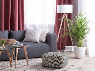 Пуф-табурет Beliani з сидінням у чорно-білому візерунку, бавовняний Mukki