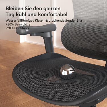 Ергономічне офісне крісло SIHOO Doro C300 з надм&39якими 3D-підлокітниками, динамічною поперековою підтримкою для домашнього офісу, регульованою спинкою (чорне) чорна основа