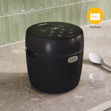 Цифровий рисовар Tristar з функцією Low-Carb, 8 автоматичних програм, об'єм 0,6 л, цифровий дисплей, легке очищення, RK-6238