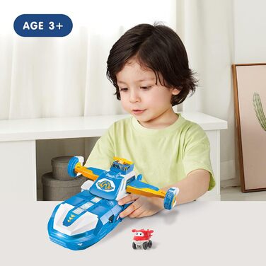 Робот-трансформер Super Wings 3-в-1 Світовий літак-трансформер зі світловими та звуковими ефектами, з реактивним літаком-трансформером 2'', іграшка-трансформер для хлопчиків та дівчаток віком від 3 років і старше