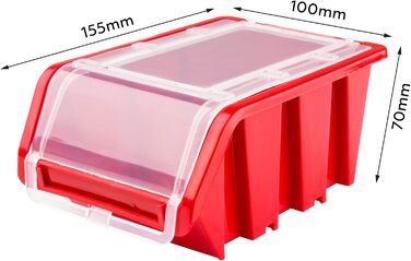 Стелажі для майстерні зі складськими коробками 117 x 78 см 66 коробок Настінна полиця зі штабелюваними коробками - Стінові панелі Надміцна полиця для контейнерів Інструменто-панелі з перфорованою дошкою Полиця для зберігання Полиця для гаража (3)