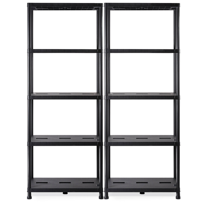 Полиця для зберігання, 71 x 35 x 180 (В) см, Безболтовий стелаж, Пластикова полиця, Посилена полиця 15 дюймів, Вантажопідйомність до 180 кг, 24 2 шт.