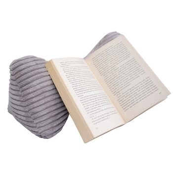 Подушка для читання Sleepling Book Pillow, 38 x 18 см, сріблясто-сіра, кістка для читання з м&39якої мікрофібри (380 г/м), сертифікована Oeko-Tex, можна прати при 30 градусах, 38 x 18 см сірого кольору