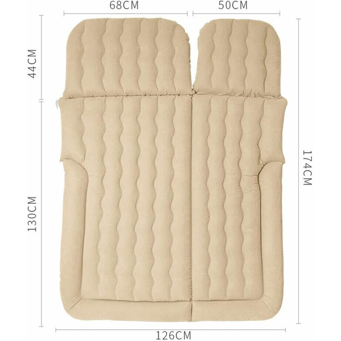 Надувний матрац для позашляховиків, спальне ліжко, подорожі, кемпінг, надувне ліжко, матрац на задньому сидінні автомобіля з комплектом повітряного насоса, надувний матрац вагою 650 фунтів з 2 подушками для кемпінгу, подорожей, бежевого кольору