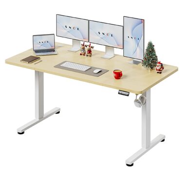 Стіл з регульованою висотою 160 x 80 см, стіл з електричним регулюванням висоти та функцією пам&39яті, ігровий стіл, регульований стіл, комп&39ютерний стіл для офісу, стіл для роботи стоячи, бежевий 160 x 80 см