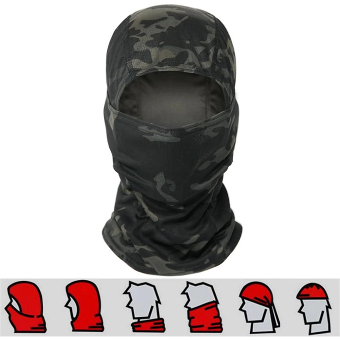 Тактичний страйкбольний шолом WLXW Mich з еластичною сітчастою балаклавою та окулярами проти запотівання, повний захист обличчя для полювання, косплею, ігор CS, чорний