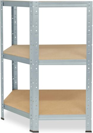 Кутова полиця 90x60x30 см Міцна оцинкована металева полиця, що стоїть на 3 полиці, вантажопідйомність 175 кг кожна / Кутова полиця Міцна кутова полиця / Вставна полиця