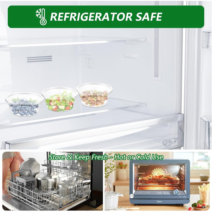 Контейнери для зберігання STARVAST на 100 предметів з кришками, круглі, 200 мл/7 унцій, герметичні, багаторазові пластикові контейнери, невеликі контейнери для соусів, дипів, спецій